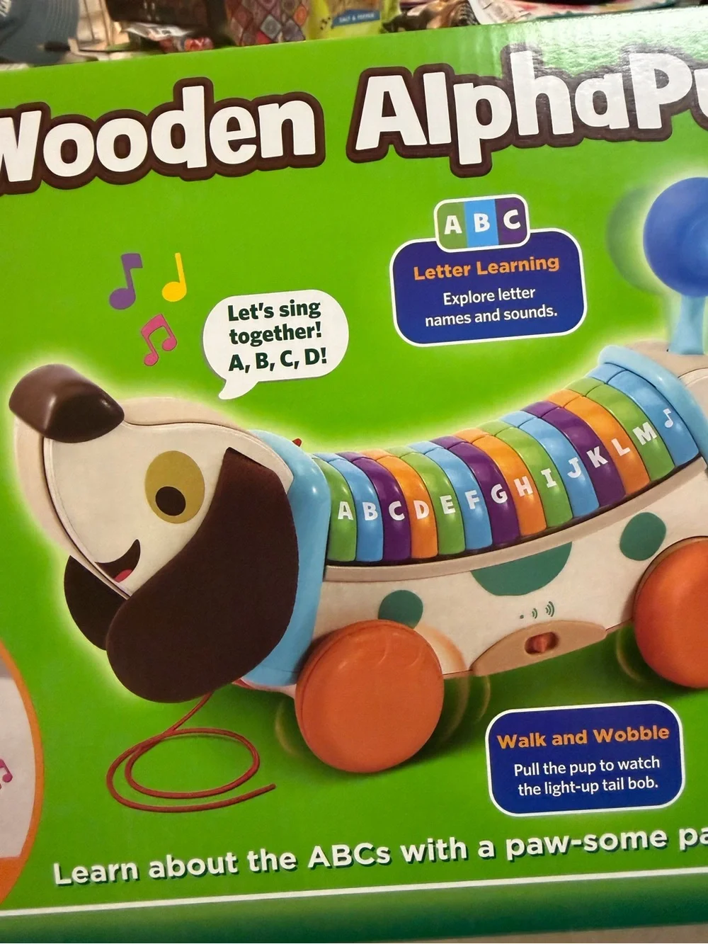 LeapFrog® Wooden AlphaPup™ Pull-Along Alphabet Dog New In Box